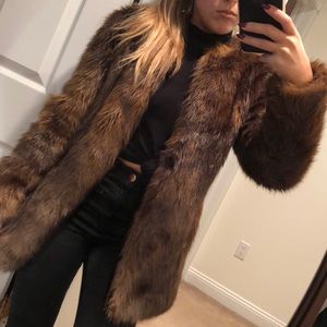Forever 21 brown faux fur coat